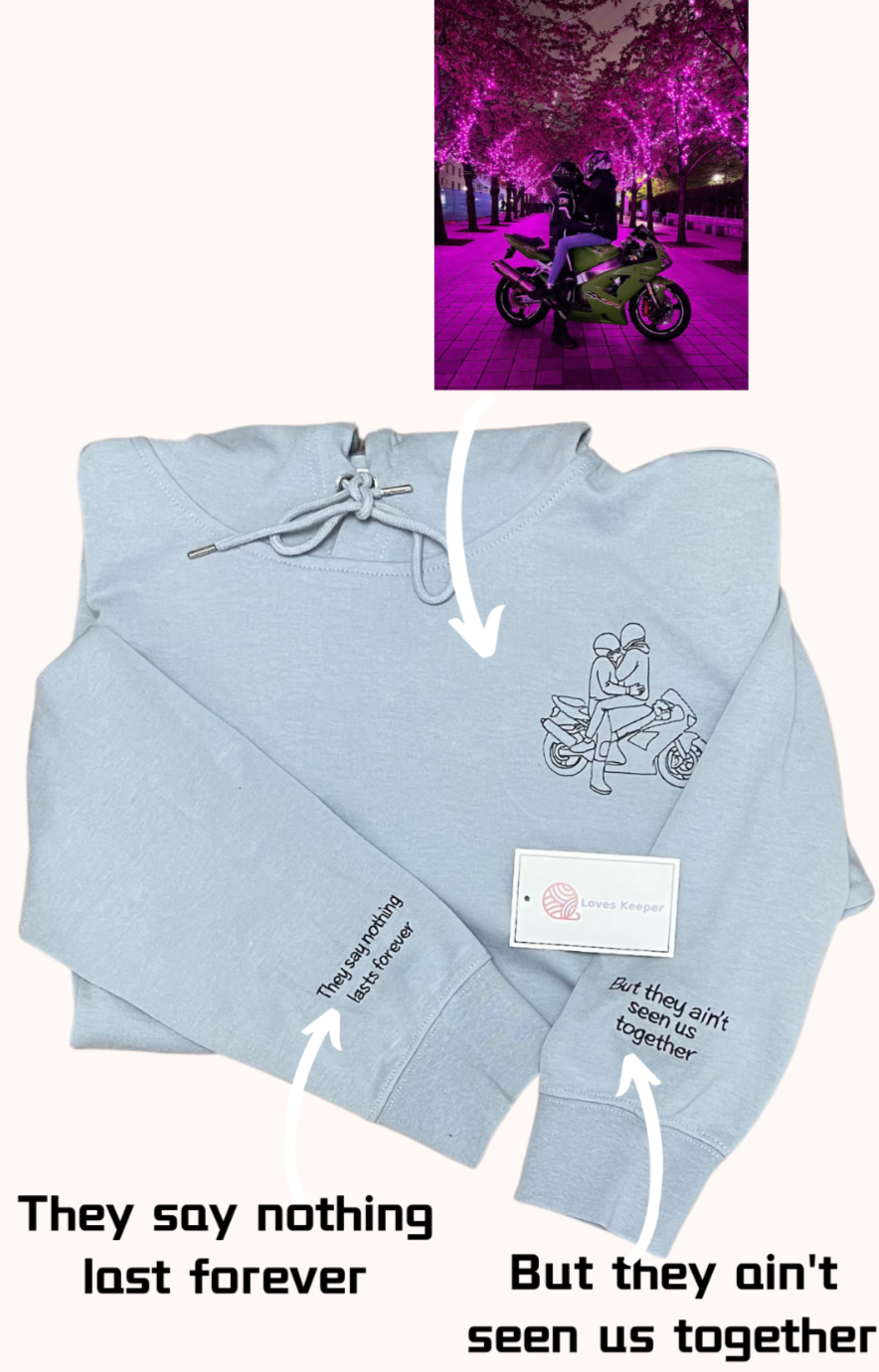 Custom Photo Outline Embroidery Hoodie
