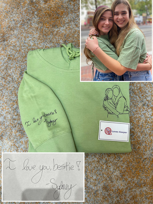 Custom Photo Outline Embroidery Hoodie