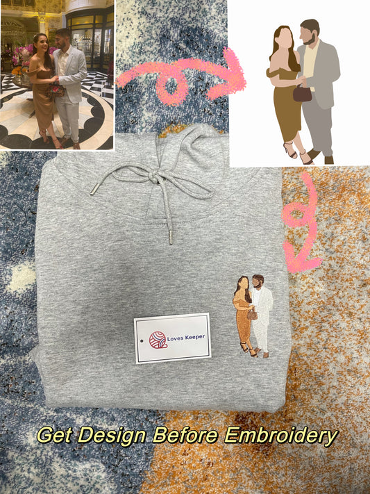 Custom Photo Colourful Embroidered Hoodie