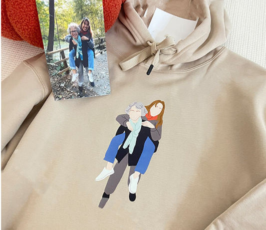 Custom Photo Illustration Print Hoodie
