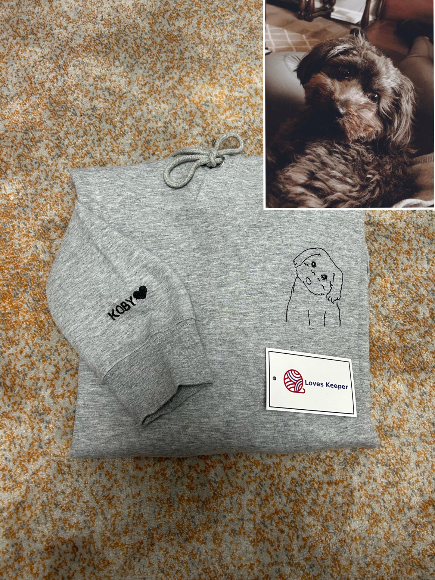 Custom Photo Outline Embroidery Hoodie