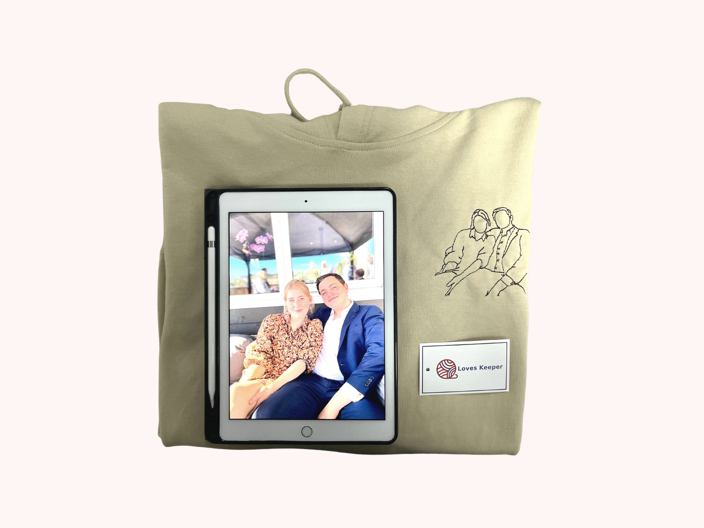 Custom Photo Outline Embroidery Hoodie