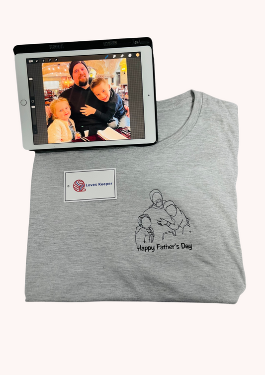 Custom Photo Outline Embroidered T-Shirt